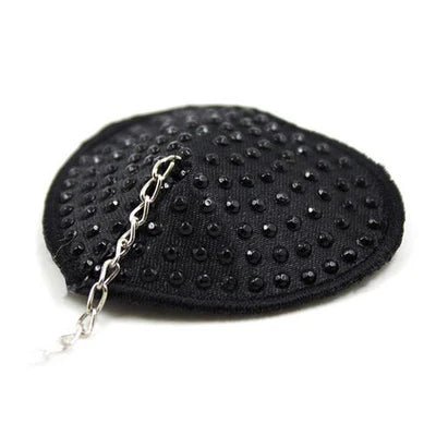 Copricapezzoli Heart Chain Black - Vibra Gioia - Toyz4Lovers - 8056389730443