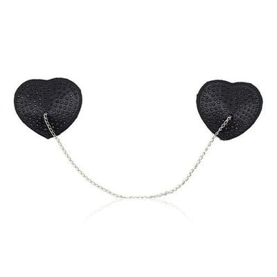 Copricapezzoli Heart Chain Black - Vibra Gioia - Toyz4Lovers - 8056389730443