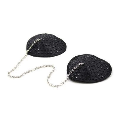 Copricapezzoli Heart Chain Black - Vibra Gioia - Toyz4Lovers - 8056389730443